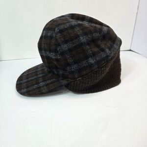 seifter associates wool blend cabby paper boy hat made in italy plaid warm cozy